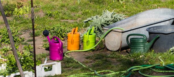 istock Panorama Watering Cans and Tube 1249462143