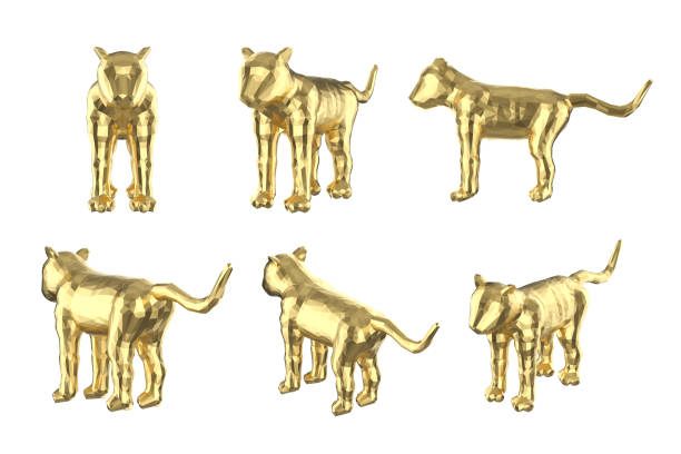 istock Set of polygonal tigers 1249465952