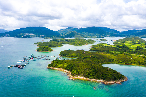 Drone view of Island in Sai Kung village, Hong Kong