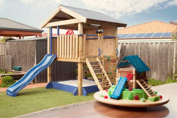 istock Special birthday cake and matching cubby house 1249486877