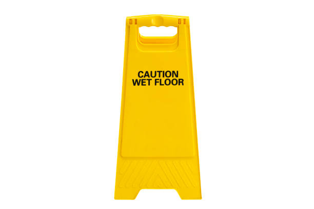 istock Warning sign for wet floor isolated on white background 1249489736