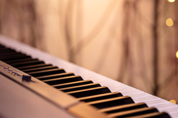 istock Piano keys on a beautiful colored background. 1249503307