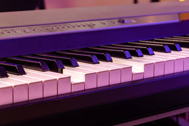 istock Piano keys on a beautiful colored background. 1249503311