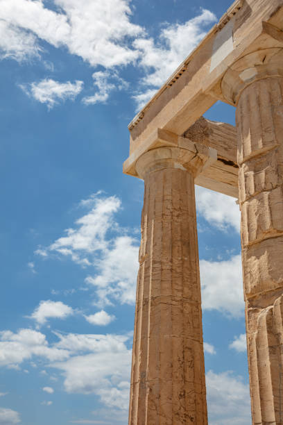 istock Athens, Greece. Propylaea in the Acropolis, monumental gate, blue cloudy sky 1249510532