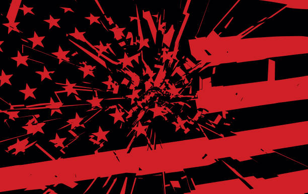 istock A shattered USA flag. Shattered American society. protest. Vector stock illustration 1249511582
