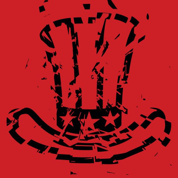 A shattered USA Uncle Sam logo. Shattered American society. protest. Vector stock illustration A shattered USA Uncle Sam logo. Shattered American society. protest. Vector stock illustration. uncle sam broke stock illustrations