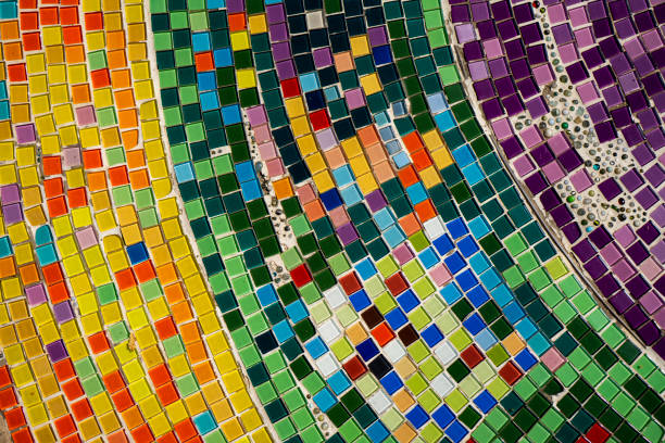istock Decorative the mosaic color on the wall background. 1249511778