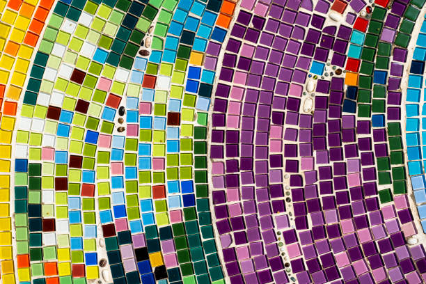 istock Decorative the mosaic color on the wall background. 1249511800
