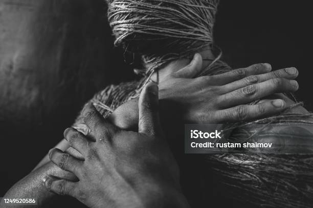 The Social Theme Teen Loneliness Pain Suffering Abastration Social Violence Srach And Despair Stock Photo - Download Image Now