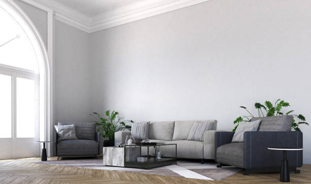 istock Modern luxury living room interior design and white wall background 1249521785