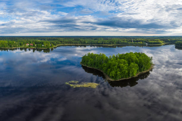 istock Lake landscape at sunrise 1249521856