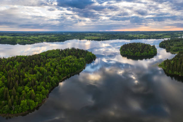 istock Lake landscape at sunrise 1249522038