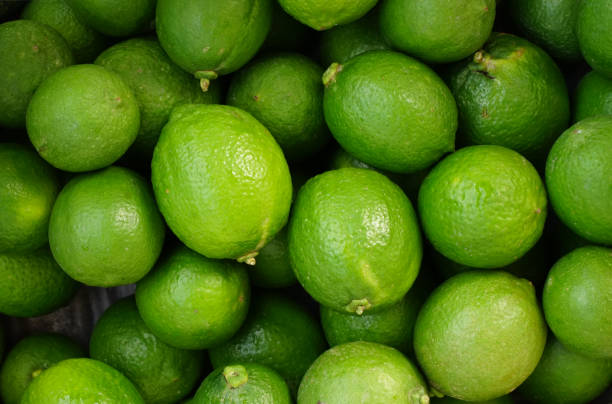 istock Lime from the organic garden, green nature background 1249522411