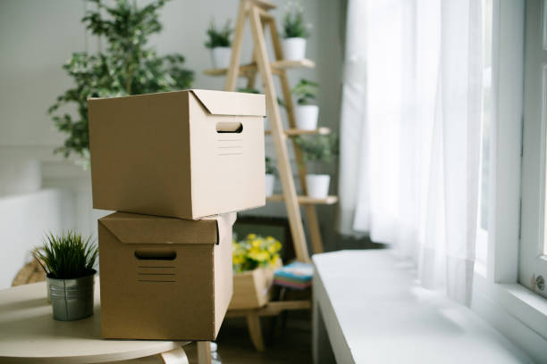 istock home,paper box, delivery concept 1249528746