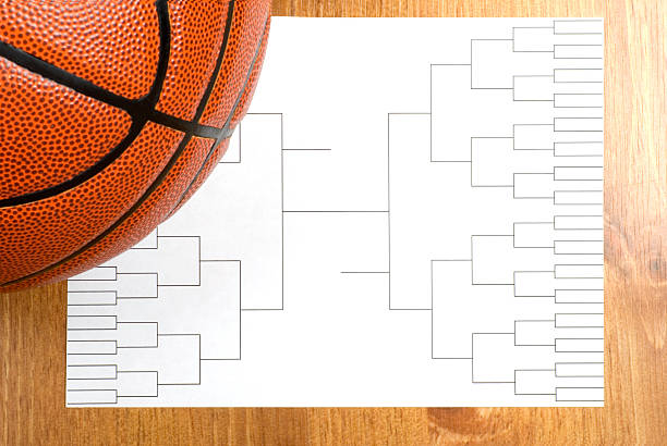 istock Basketball Tournament Bracket and ball 124954094