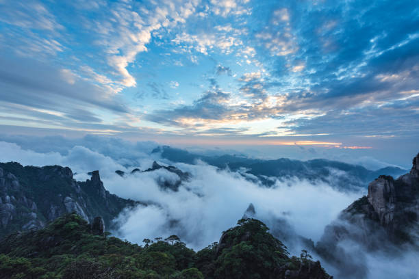 istock beautiful sanqing mountain landscape in sunset 1249542656