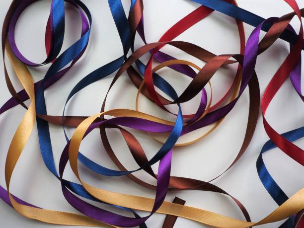 istock Colorful ribbon texture background. Celebration concept. 1249542937