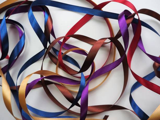 istock Colorful ribbon texture background. Celebration concept. 1249542949