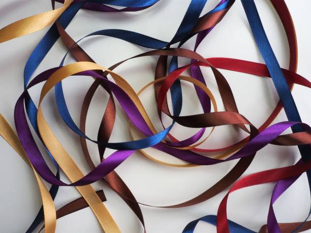 istock Colorful ribbon texture background. Celebration concept. 1249543012