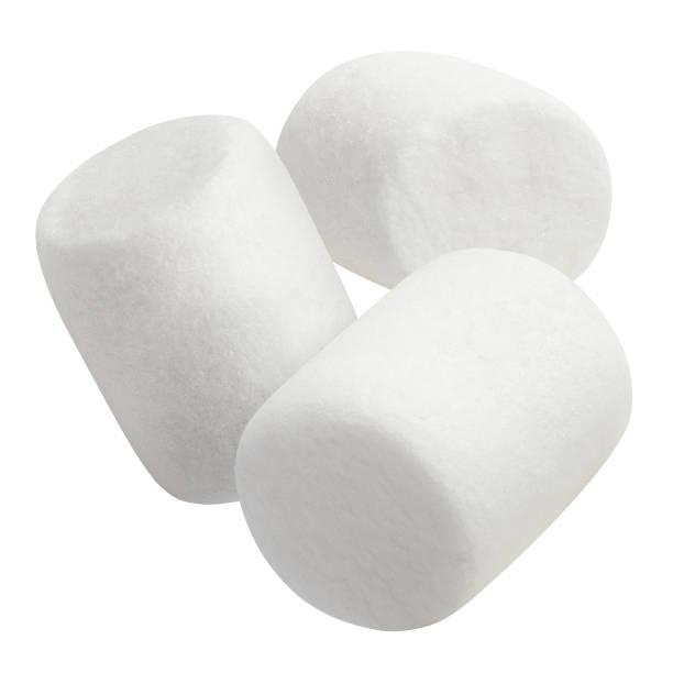 istock Close-up of delicious marshmallows on white 1249545658