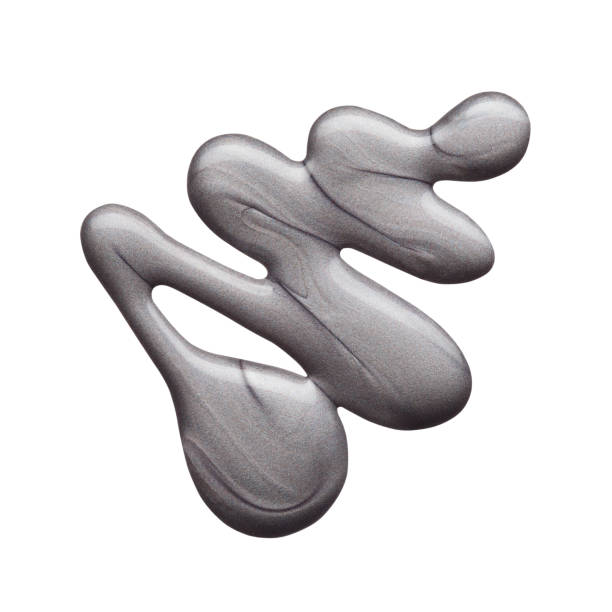 istock Blot of grey nail polish isolated on white 1249545825