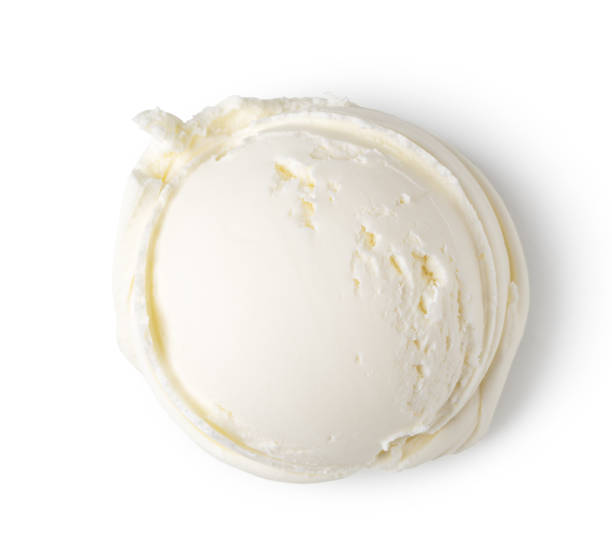 istock Scoop of vanilla ice cream 1249547505