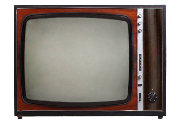 istock Vintage retro black and white TV 1249548864