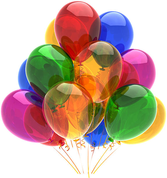 istock Party balloons happy birhtday decoration multicolored classic 124954931
