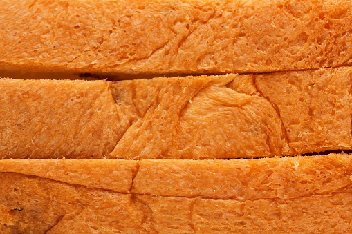 Close up of toasted bread texture