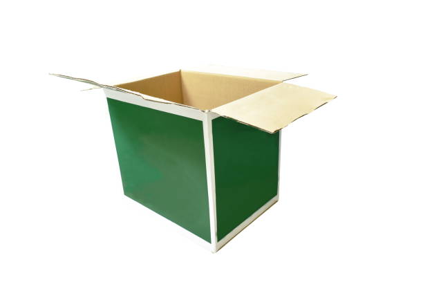 istock green and black hard paper box opening cover on white background 1249563277