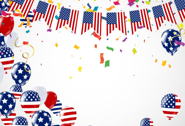istock Confetti background with Party poppers and air balloons isolated. Festive vector illustration 1249563324