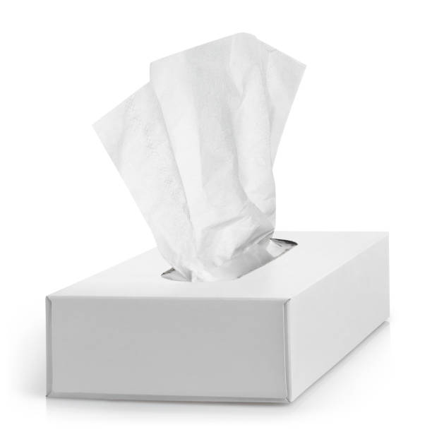 White paper tissue box on white White paper tissue box, isolated on white background handkerchief photos stock pictures, royalty-free photos & images