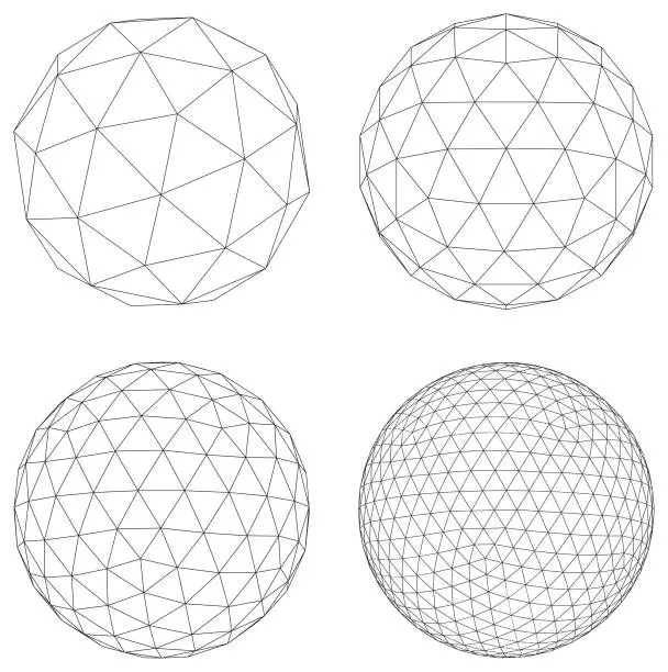 Vector illustration of Polygonal Sphere