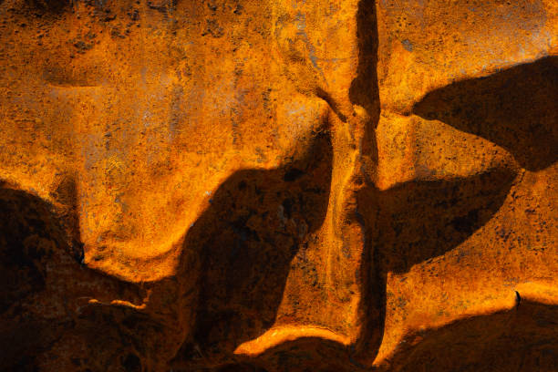 istock Abstract texture of heavily crumpled rusty metal 1249567945
