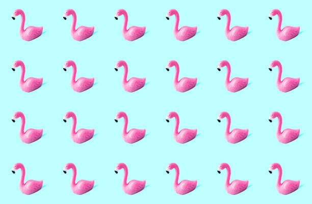 motivo flamingo rosa alla moda senza cuciture. - plastic flamingo foto e immagini stock