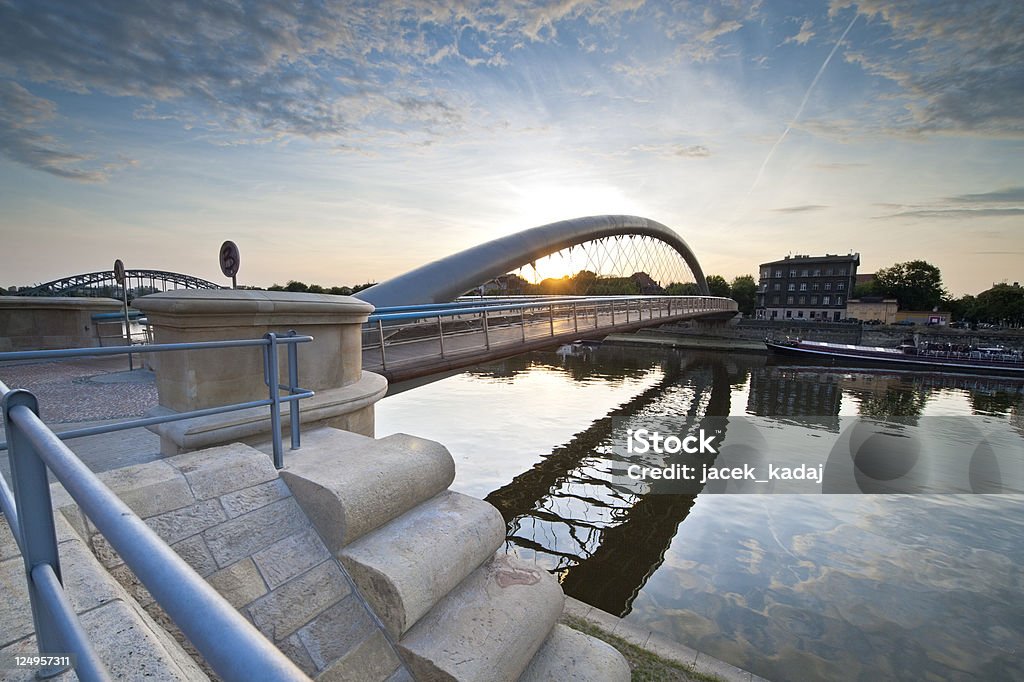 Moderne Fußgängerbrücke in Krakau, Polen - Lizenzfrei Architektur Stock-Foto