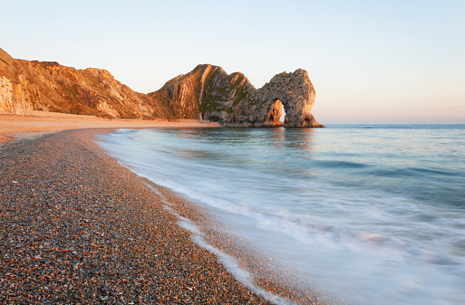 The spectacular arch that is Durdle Door, on Dorset's Jurassic Coast.