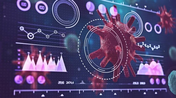 Coronavirus (COVID-19) medical. The virus model is realistic. HUD - Graphical User Interface.