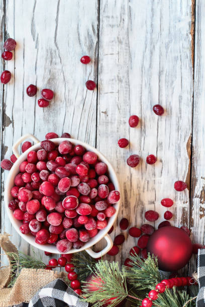 istock Frozen Cranberries in a White Bowl 1249580825