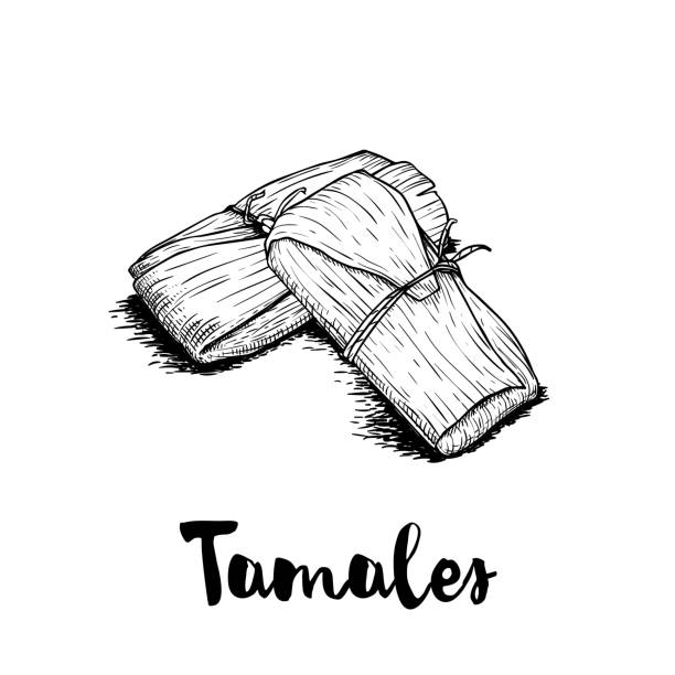 Hand drawn sketch style traditional mexican food tamales. Retro craft mexican cuisine vector illustration. Best for restaurant menu designs, flyers and banners. Hand drawn sketch style traditional mexican food tamales. Retro craft mexican cuisine vector illustration. Best for restaurant menu designs, flyers and banners. EPS10 + JPEG preview. tamales stock illustrations