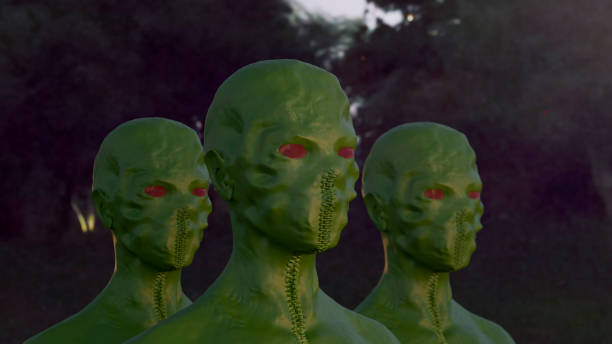 istock Three aliens visiting to the World 1249582927