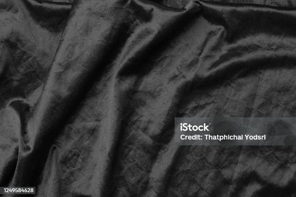 Latar Belakang Tekstur Kain Kain Hitam Abstrak Atau Gelombang Cair Atau