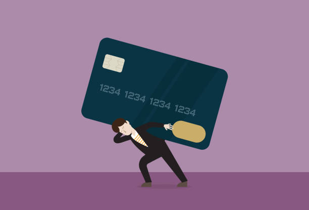 Businessman carries a credit card Debt, Shopping, Banking, Business, Money, Shopaholic, Black friday debt ceiling stock illustrations