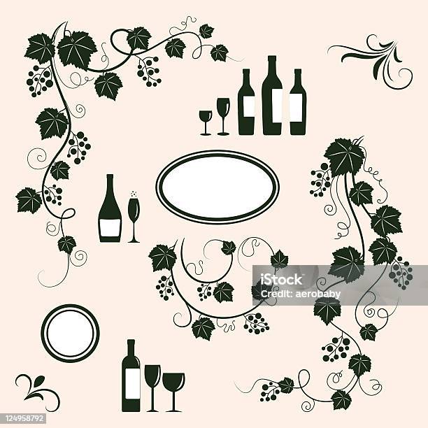 Винодельня Объектов Силуэты Набор — стоковая векторная графика и другие изображения на тему Алкоголь - напиток - Алкоголь - напиток, Бежевый, Без людей
