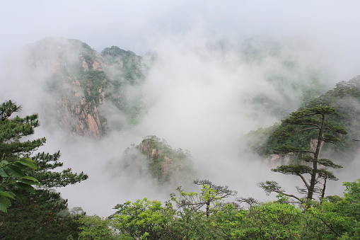 Shanxi Province, Lingchuan County, Mt Wangmang scenery spot.\nWith a total area of more than 150 square kilometers, Mt Wangmang scenery spot is the highest peak in South Taihang, with the highest altitude of more than 1700 meters and the lowest about 300 meters. The sea of clouds, sunrise, strange peaks, pine waves, wall highway, Red Rock Grand Canyon, and three-dimensional waterfall in Wangmang Ling Scenic Area form the most famous natural landscape of Taihang in 800 miles. It is a national geopark, a national AAAA tourist attraction, a national outdoor fitness base, and a national agricultural tourism demonstration site.