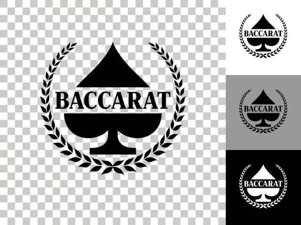 Vector illustration of Baccarat Icon on Checkerboard Transparent Background