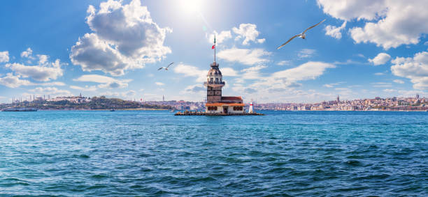 Maiden's Tower in Istanbul, famous sight of Turkey Maiden's Tower in Istanbul, famous sight of Turkey. maiden stock pictures, royalty-free photos & images