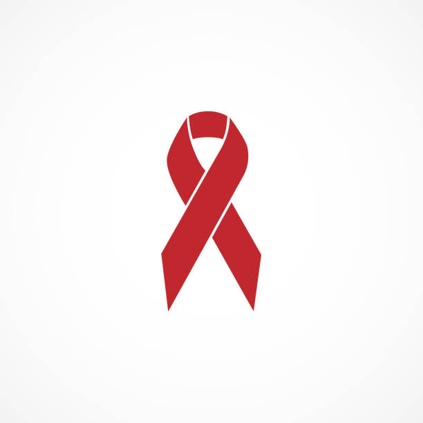 illustrazioni stock, clip art, cartoni animati e icone di tendenza di immagine vettoriale dell'icona aids. - aids awareness ribbon ribbon bow cut out