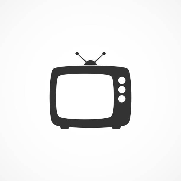 stockillustraties, clipart, cartoons en iconen met vectorafbeelding van een tv-pictogram. - television