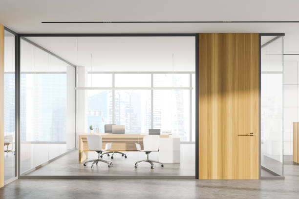 istock Wooden door CEO office interior 1249596902